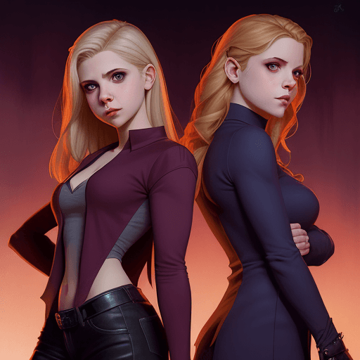 AI generated: From the Buffy the vampire slayer show, buffy summers in love with spike the vampire, lois van baarl...