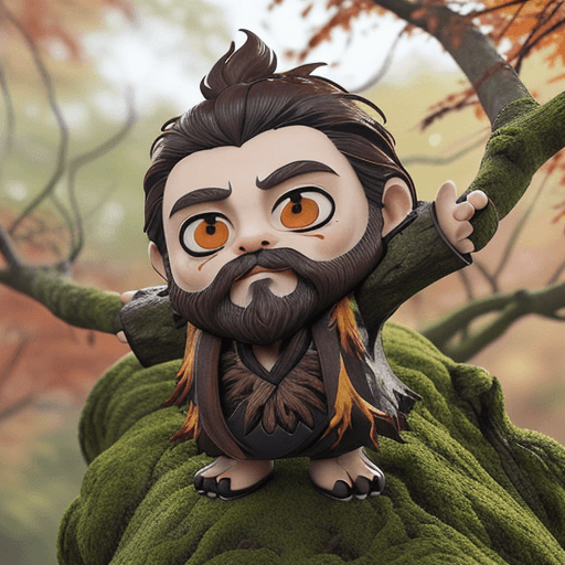 AI generated: Generate a cute chibi sticker. The sticker will be a wise, ancient tree spirit in the form of a gnar...