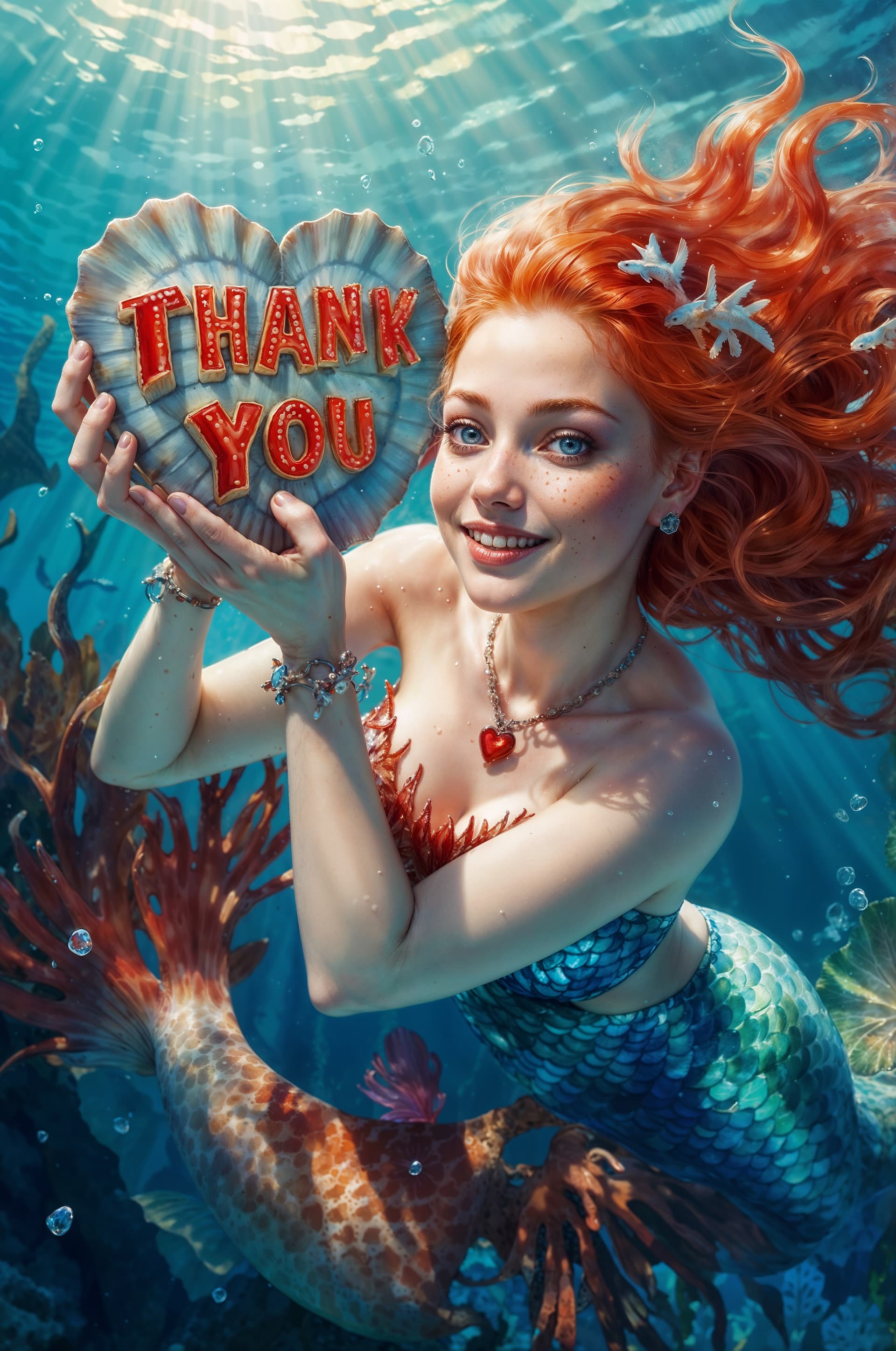 AI generated: A mesmerizing breathtaking watercolor painting capturing a magical underwater world. A confident and...