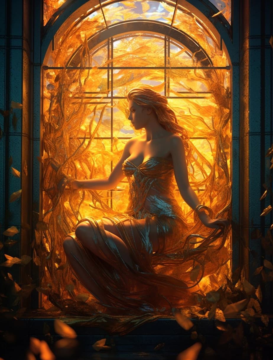 AI generated: Aphrodite in a glass prison, masterpiece by edgar maxence and ross tran and michael whelan, gustav d...