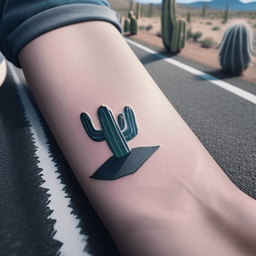 AI generated: TATTO, cactus, trust, cat, road, sea, minimal, Tatto Design