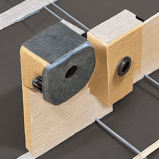 AI generated: Two magnets connected in a construction, realistic