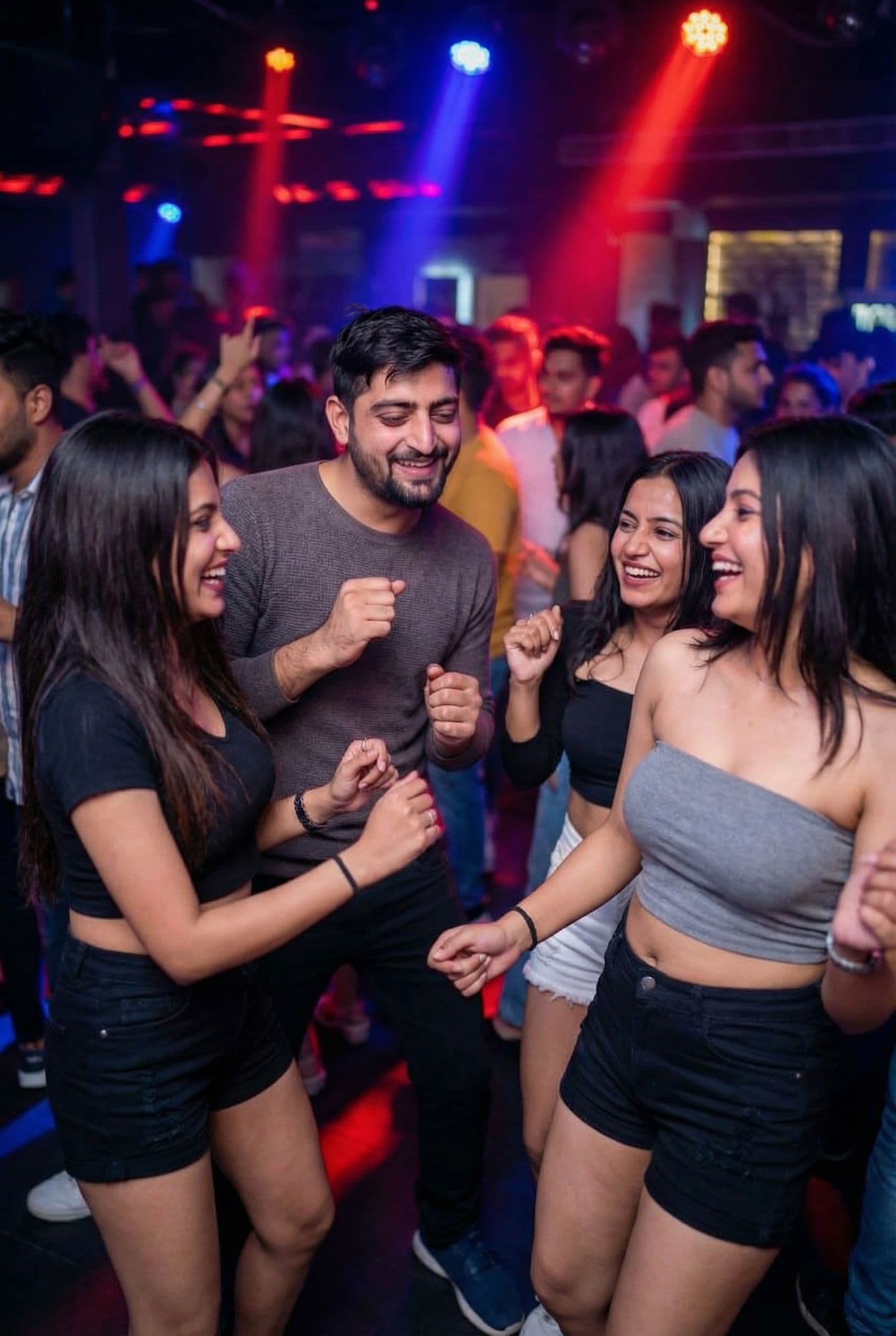 AI generated: Dance with hot girls 
Girls wearing half clothes 