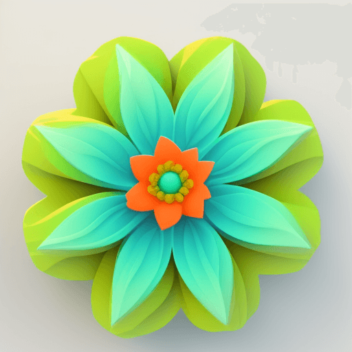 AI generated: crea una imagen de tapiz en 3D de una flor con colores  multiples
