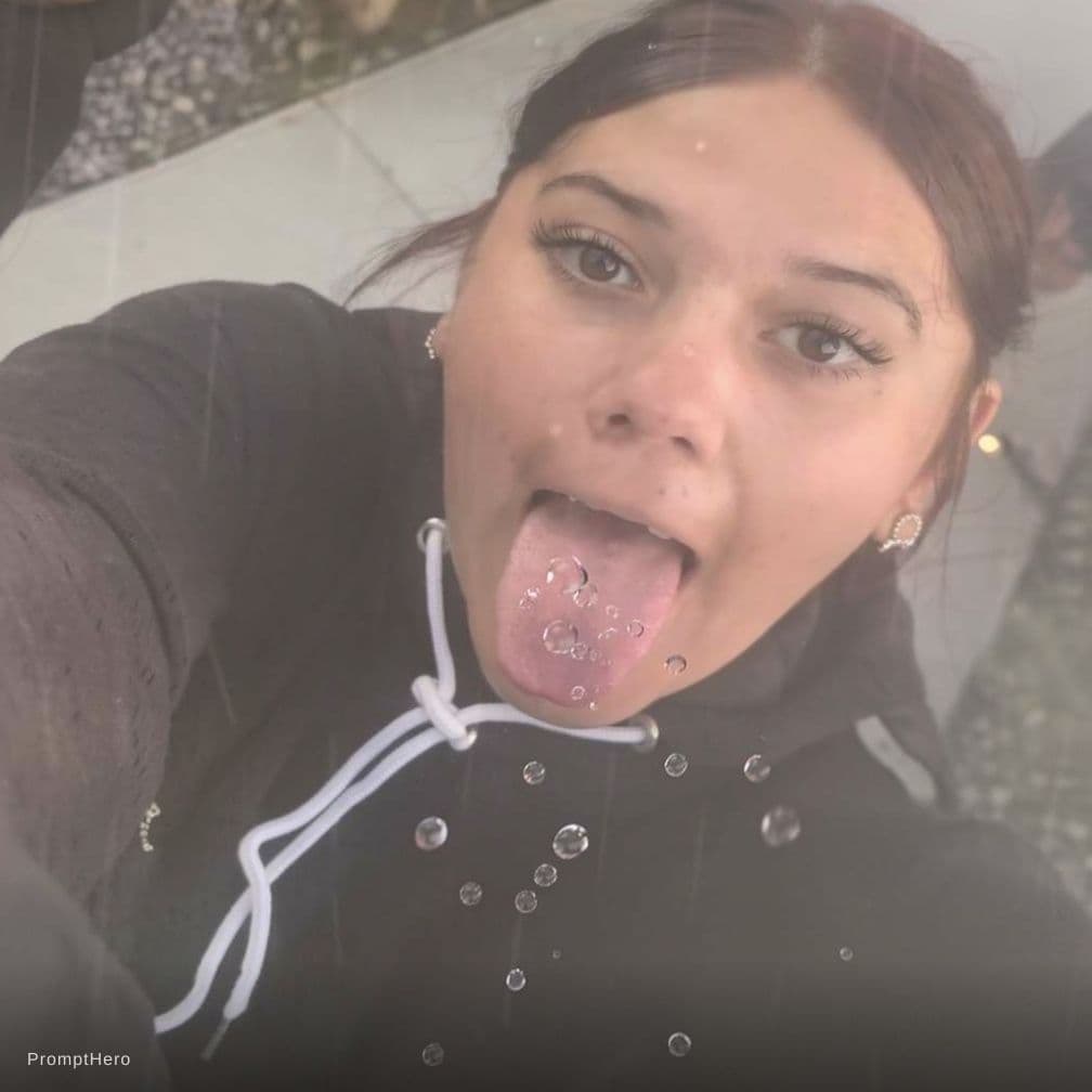 AI generated: dribble on her tounge
