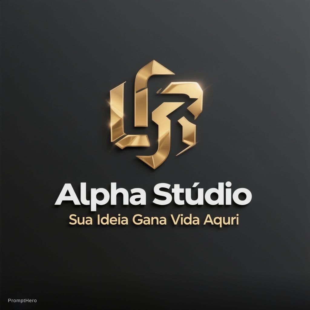 AI generated: Crie um logótipo profissional, moderno e premium para uma gráfica digital chamada “Alpha Stúdio”.

A...