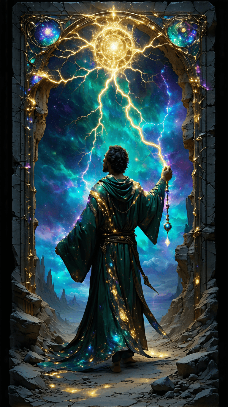 AI generated: Each Major Arcana card will feature hyper-realistic gold, opal quartz, neon hues, silver holographic...
