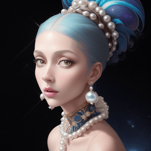 AI generated: fabulous anthropomorphic beautiful creature woman, with pearl earring, magic realism, in the style o...