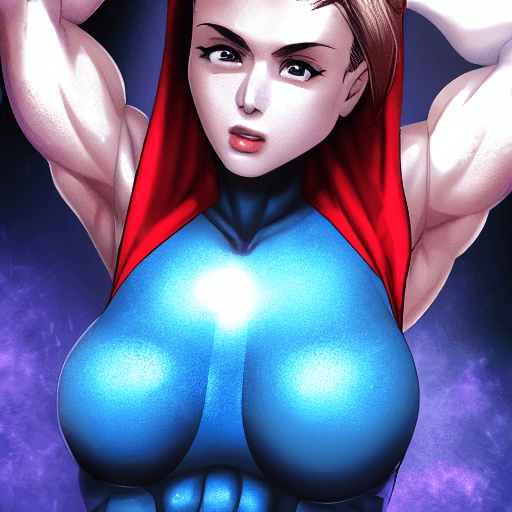AI generated: Muscly Busty Supergirl