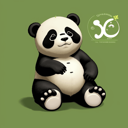AI generated: OSO PANDA BEBÉ SOBRE ÁREA VERDE CON LA LETRA "M" AL LADO DERECHO