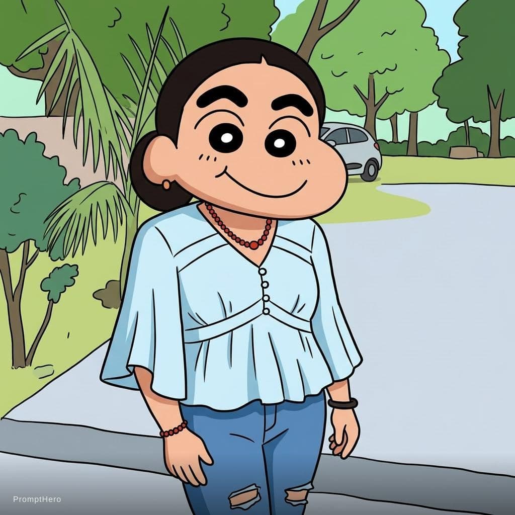 AI generated: “Transform the subject from the uploaded photo into the Crayon Shin-chan (Shinnosuke Nohara) anime s...