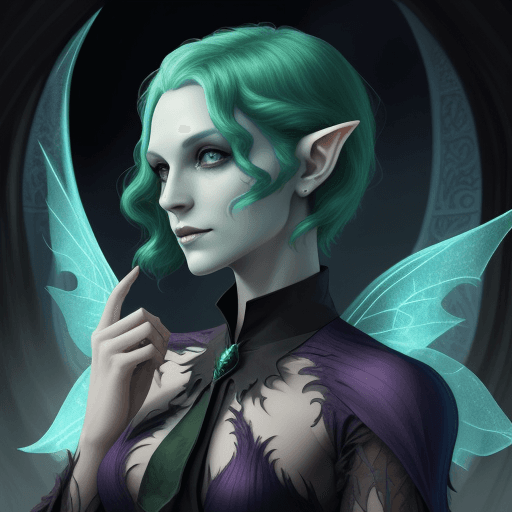 AI generated: DnD Changeling, good looking, fey like appearence