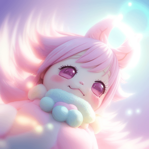 AI generated: Candid Shot, a cute anime mascot dissolving into adorable, pastel hues, blending into a soft, pastel...