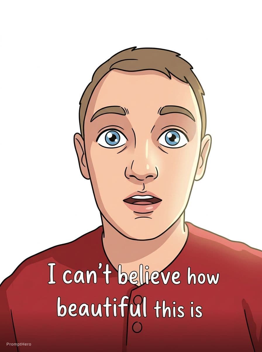 AI generated: a simple cartoon of a man, white background, I can't believe how beautiful this is --ar 1:2 