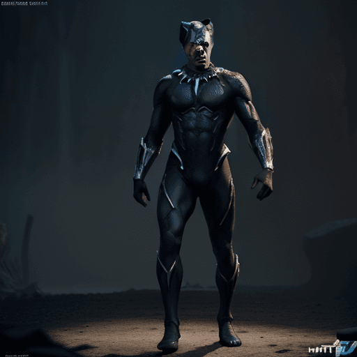 AI generated: Full Body Portrait of Chadwick Boseman as Black Panther, glare pose, detailed, intricate, full of co...