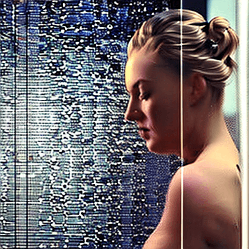 AI generated: {full body:1} a beautiful busty 18-year old blonde nordic girl pleasuring herself in the shower, hig...