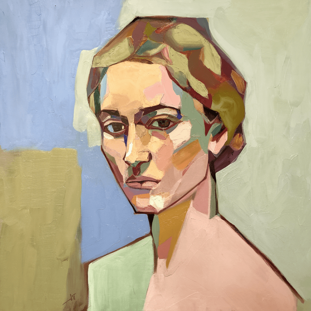AI generated: portrait of a woman with an emphasis on thick, impasto-style brushstrokes, rich, tactile paint textu...