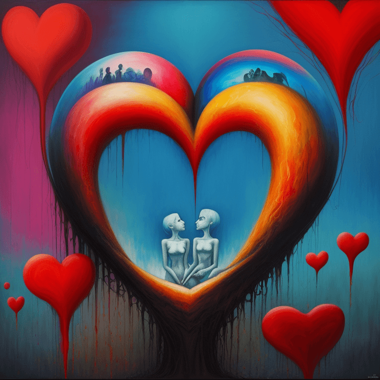AI generated: Expressionism, surreal art, heart