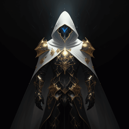 AI generated: Dark fantasy, shadow knights, (( white and gold plug suit, black smoke in plug suit) ), (burning eye...