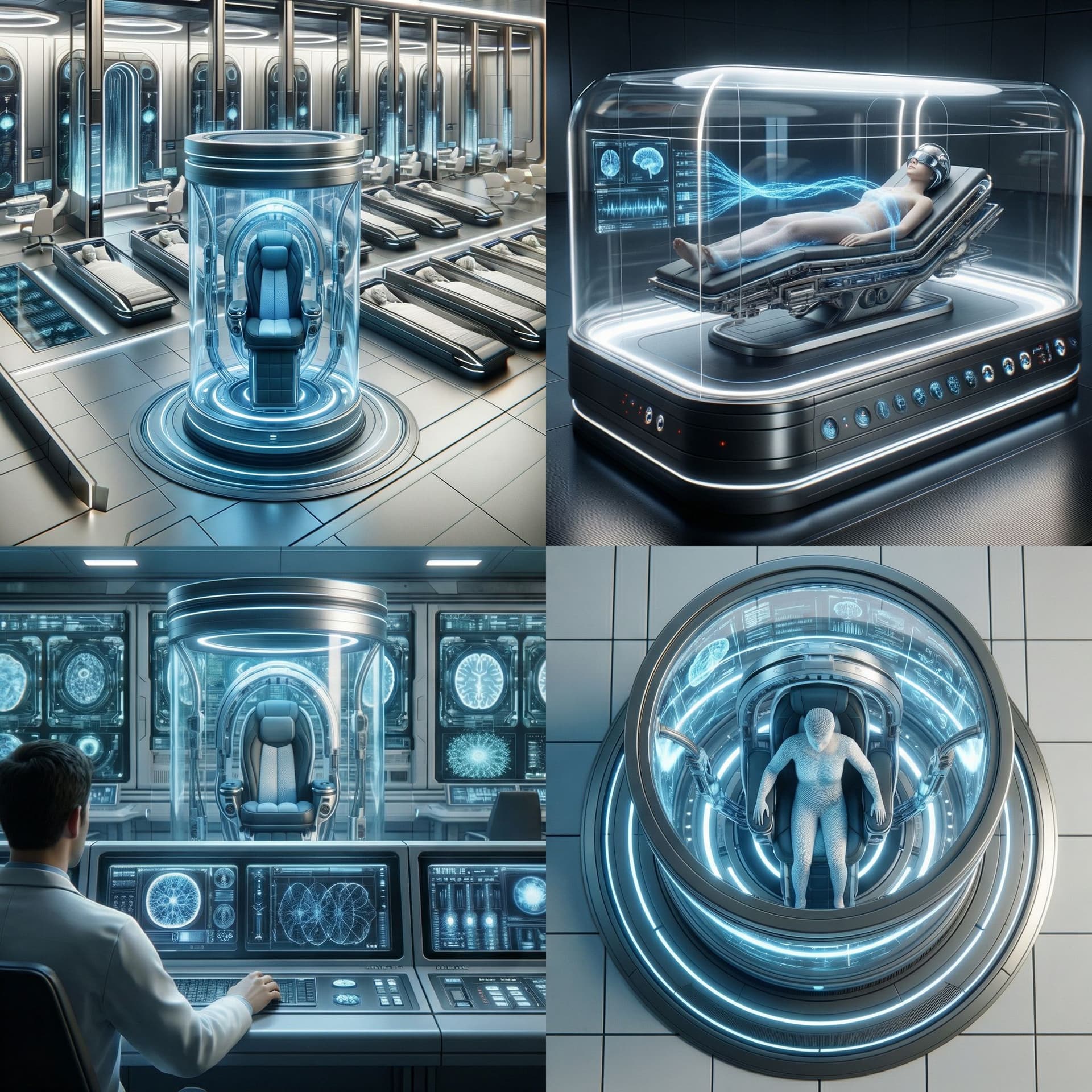 AI generated: Blend and tune the reference images and create other angles of view of the Consciousness extraction ...