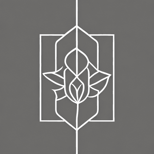 AI generated: geometric minimal flower magnolia, logo, line, simple