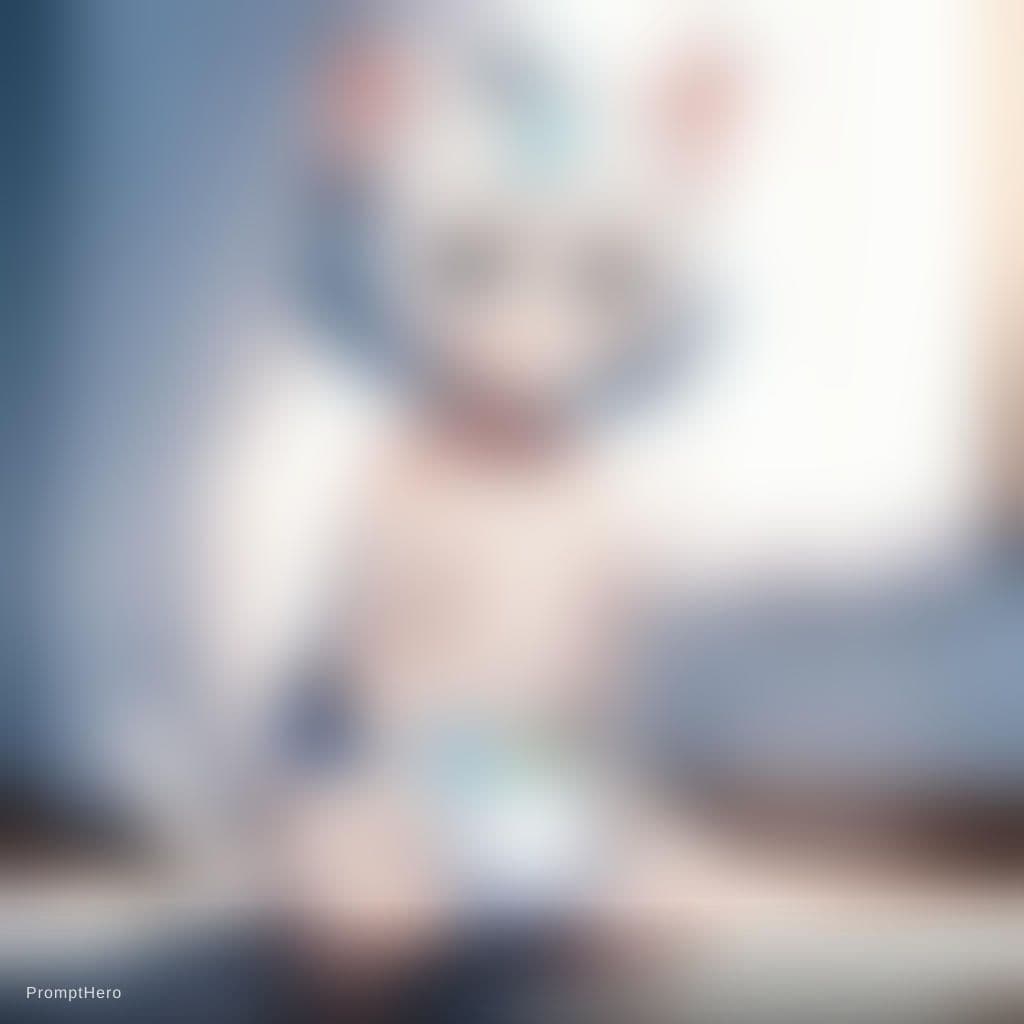 AI generated: Cute catboy wearing a diaper, white_diaper, cat_boy, short_hair, 4k, anime