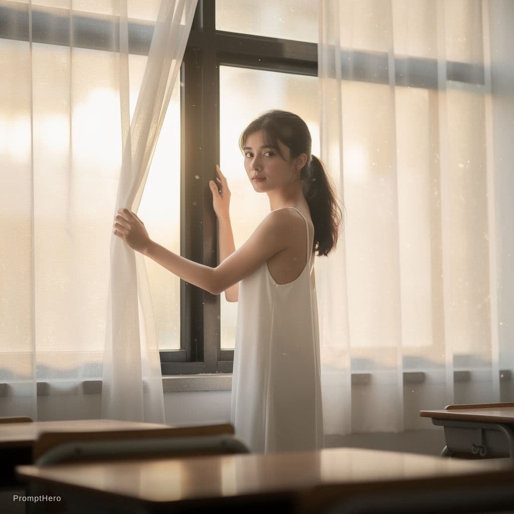 AI generated: The image is a vertical, high-quality realistic photograph of a beautiful young East Asian woman in ...