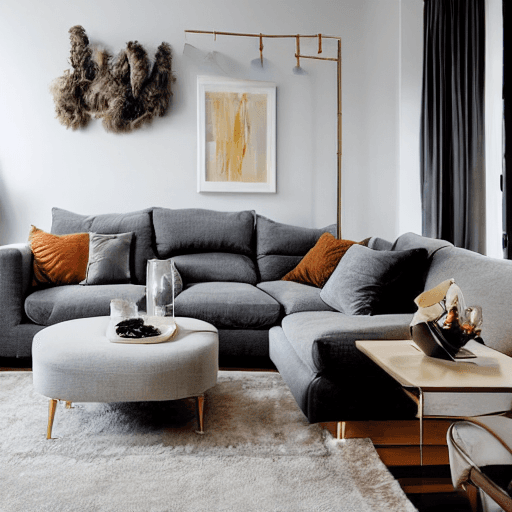 AI generated: cozy modern living room, soft smooth lighting, atmospheric, professional interior photography