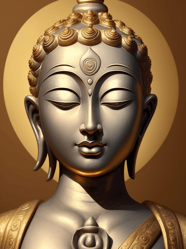 AI generated: The portrait of Shakyamuni Buddha, often simply referred to as the Buddha, is an iconic representati...