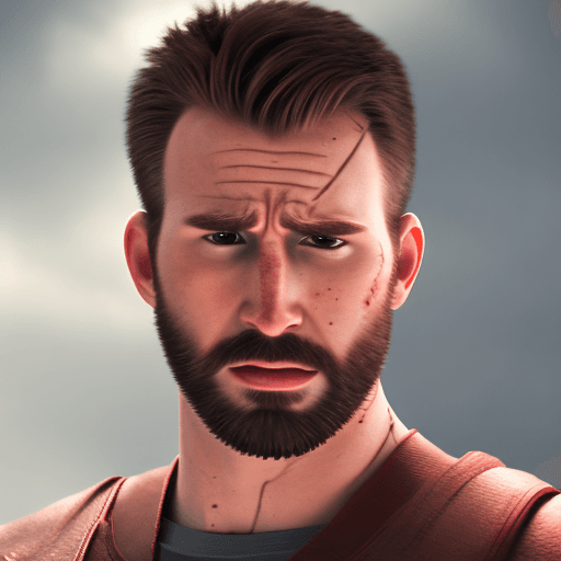 AI generated: Photo of a ultra realistic Chris Evans, dramatic light, pale sunrise, cinematic lighting, battered, ...