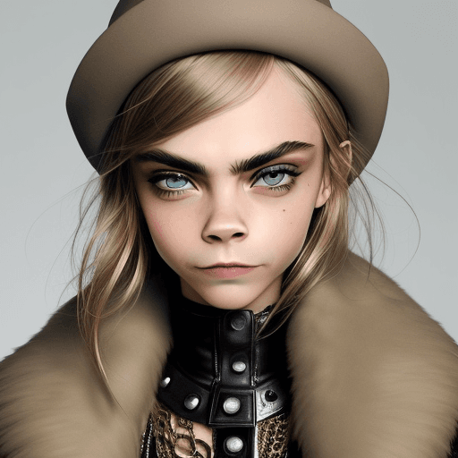 AI generated: Cara delevingne is smiling at The camera
