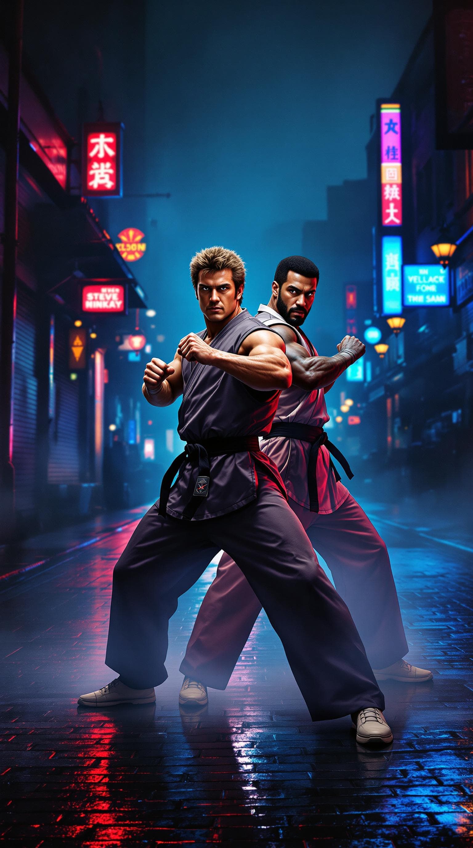AI generated: A hyperrealistic 80s-style cinematic poster design for American Ninja 2: The Confrontation. The post...