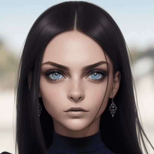 AI generated: Foto de mujer extremadamente bella, ojos castaños perfectos, Cara frontal, Mirada frontal, Pose comp...