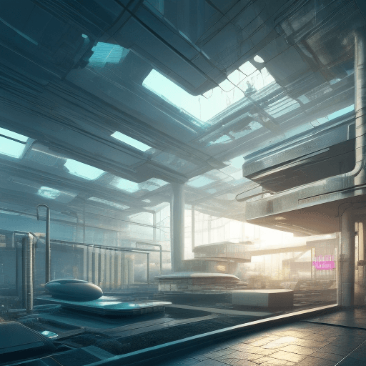 AI generated: Hyper realistic eye level photo of a cyberpunk century modern style house overlooking the horizon, i...