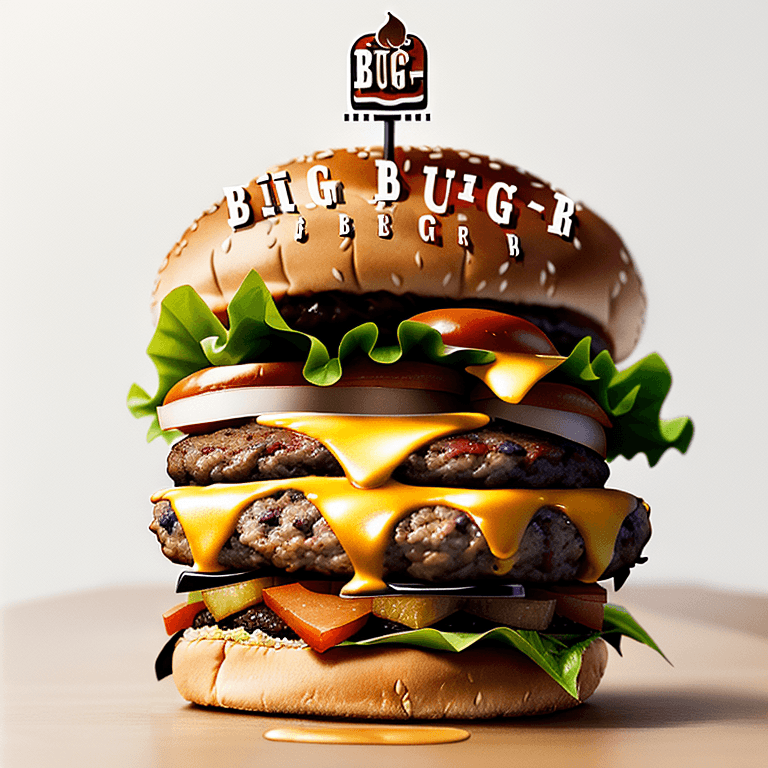 AI generated: Logo of the restaurant “Big Burger”, the picture should show a burger, minimalistic.