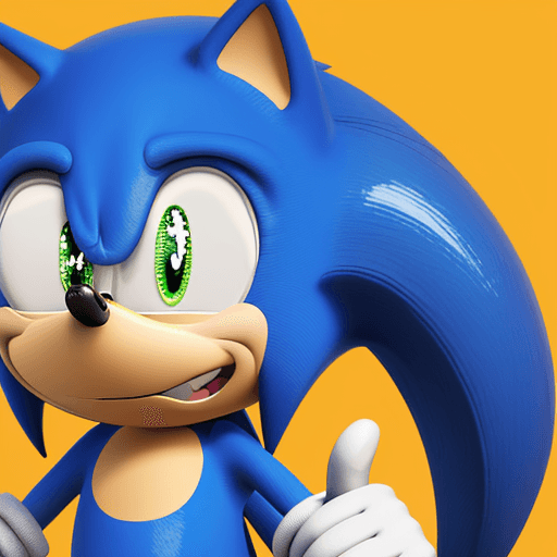 AI generated: Um emoji do sonic balançando a cabeça indicando "não"