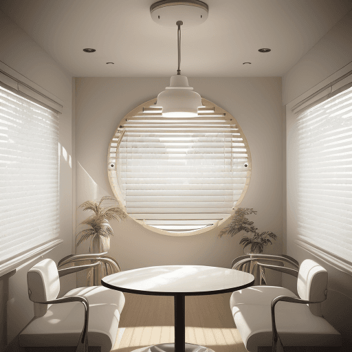 AI generated: 8K, very details, hyperrealism, in the hair salon – flat view of the hair salon through the window b...
