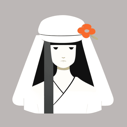 AI generated: A flat illustration of a girl wearing a hat and holding flowers, minimalist, warm, utilitarianism, g...