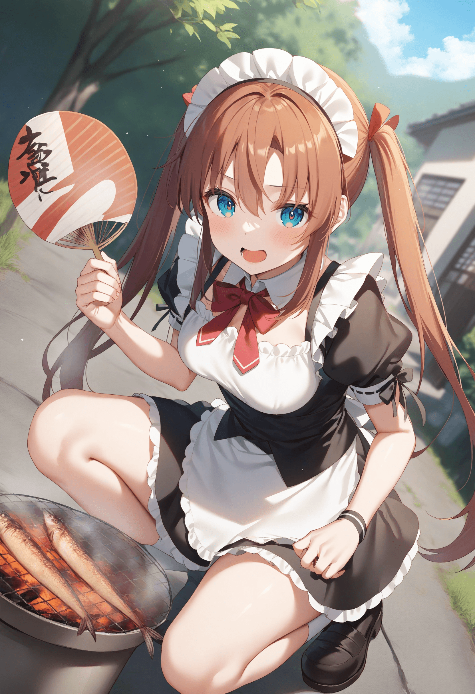 [Illust&XL] saury / shichirin / サンマ / 秋刀魚 / 七輪
