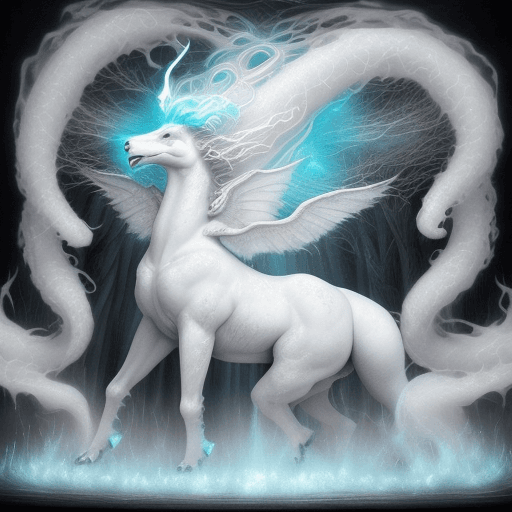 AI generated: A strikingly mystical creature, reminiscent of a large, magical female monster, takes center stage i...