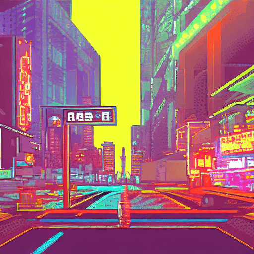 AI generated: 16-bit pixel art, cyberpunk cityscape, neon lights, and futuristic vehicles –ar 16:9 –s 2500 –upbeta...
