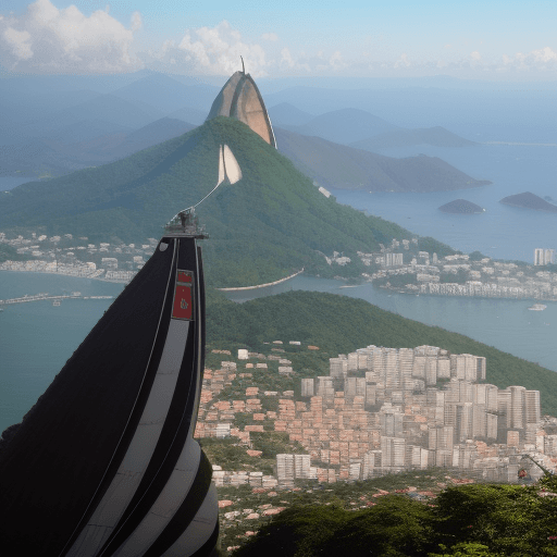 AI generated: Photo of Ze Carioca  in front of sugar loaf

