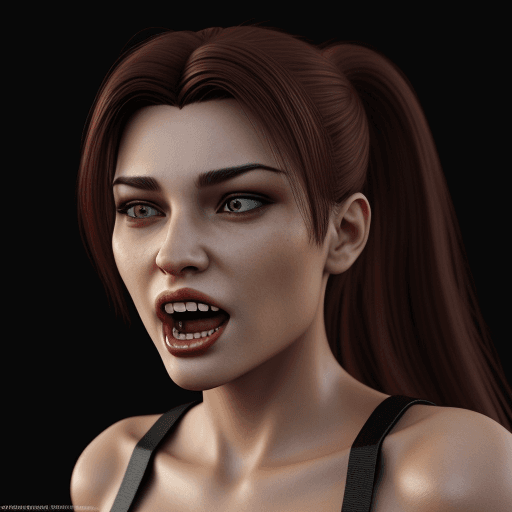 AI generated: Photo of a ultra realistic female with fangs
