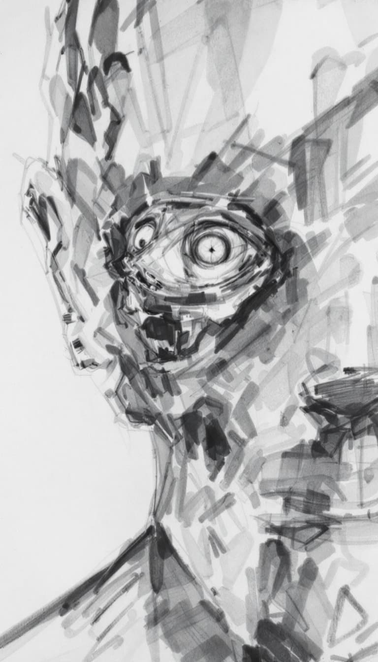 AI generated: person, charcoal sketch