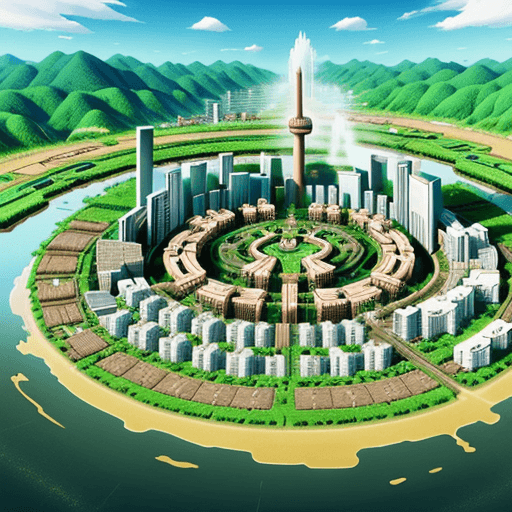 AI generated: image of a yoshi city seen from above 