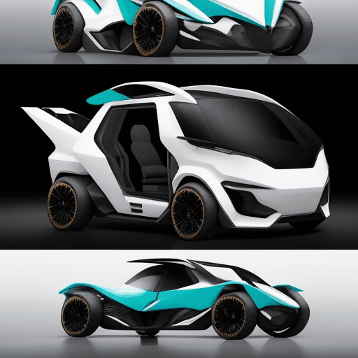 AI generated: 
La imagen muestra un prototipo de vehículo futurista con un diseño aerodinámico y minimalista. Su c...