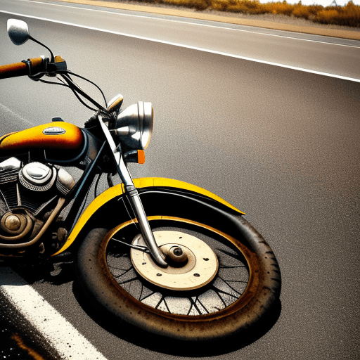 AI generated: a realist image of an old American motorcycle leaking oil at the side of the road marking its territ...