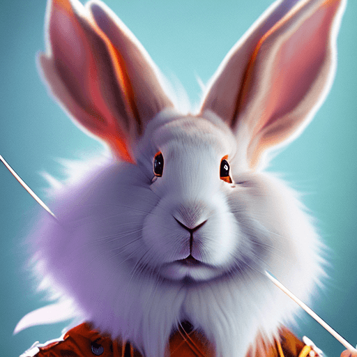 AI generated: female d&d harengon, female dnd rabbitfolk, female d&d anthro rabbit :: white fur with light orange ...