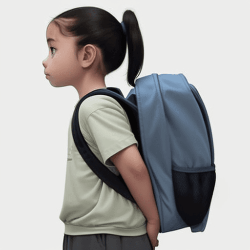AI generated: Spinal Curvature: Carrying a heavy backpack improperly can cause children to lean forward, leading t...