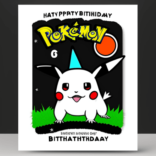 AI generated: Birthday invitation Card design for a kid of 8 years old. 
Do it in Black and white. 
Introduce some...
